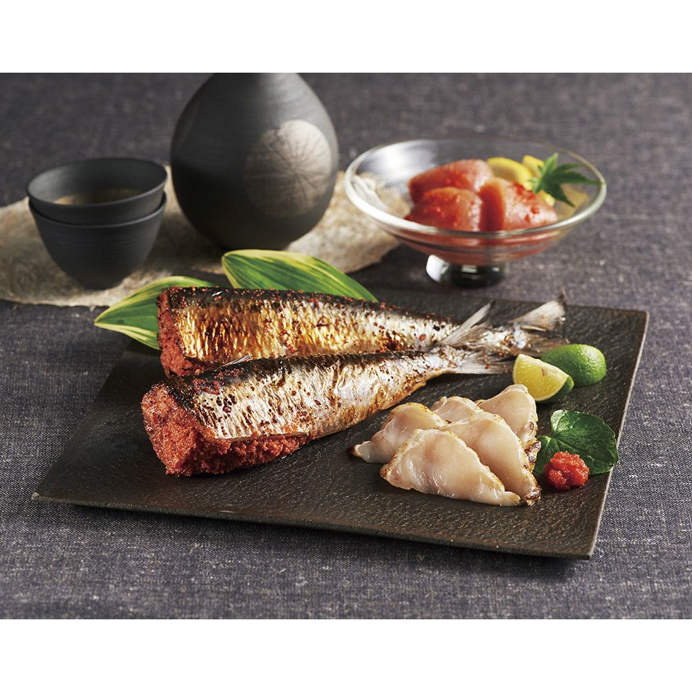 博多味ざんまい 3種計10個辛子明太子×1個、いわし明太子×6個、まふぐのたたき×3個 賞味期限：出荷日より冷凍30日